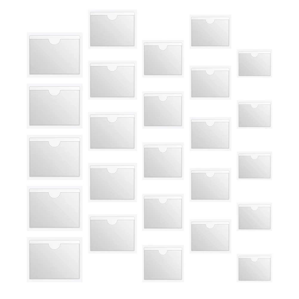 

50pcs Business Card Holder Pocket Bag Clear Shipping Pouch PVC Self Adhesive Pockets Plastic Card Holder Envelope