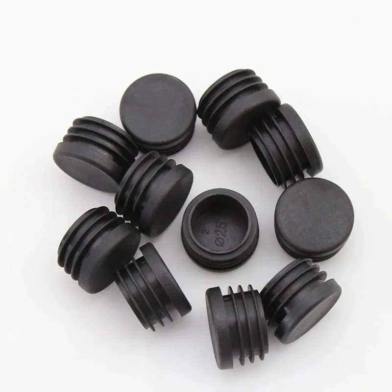 Plastic Round Inner Plug For Steel Pipe End Blanking Caps Anti Slip Alloy Ladder Chair Leg Cover Furniture Protector Pads 12-40m