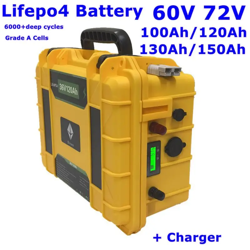 LiFePO4 60V 72V 100Ah 120Ah 130Ah 150Ah Lithium Battery for 6KW 7KW Golf Cart Backup Power RV Sightseeing Vehicle Tractor