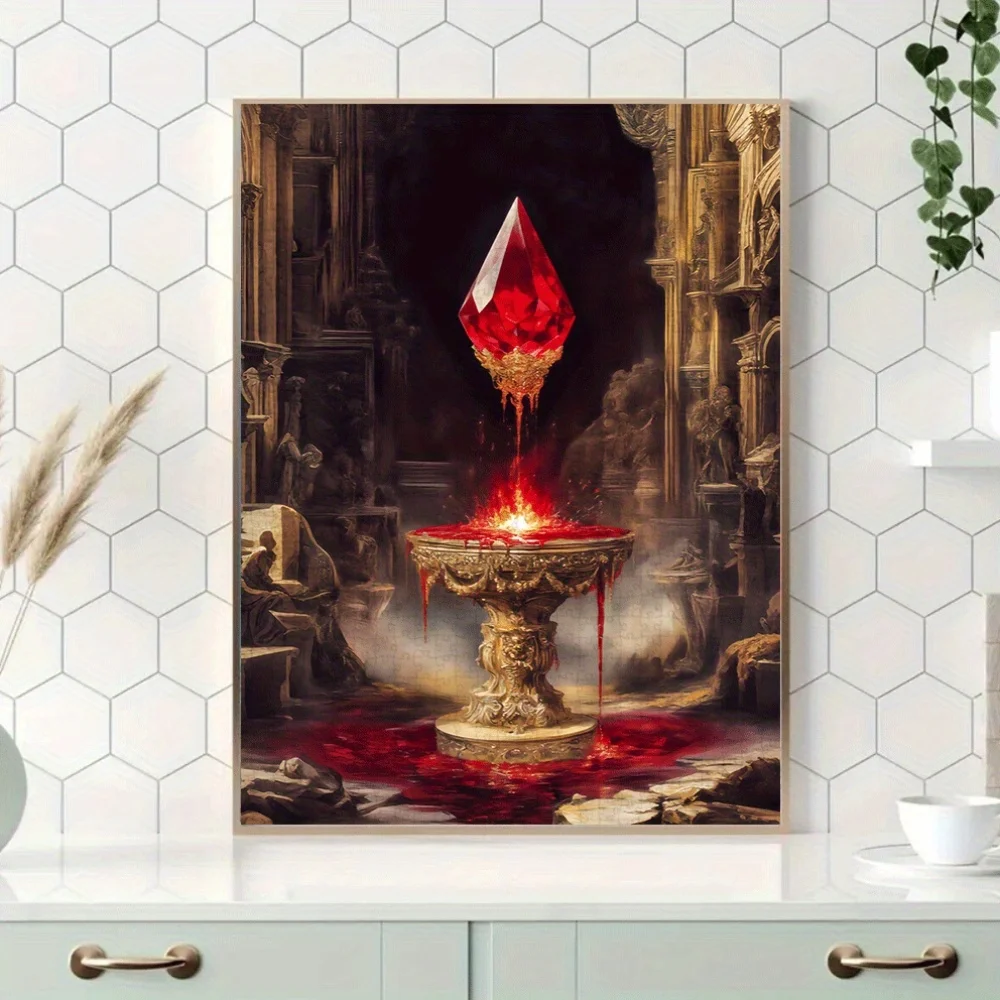 Cristal, quebra-cabeça de sangue 1000 pçs grande quebra-cabeça brinquedo adulto jogo presente família jogo interativo quebra-cabeça diy decoração para casa cérebro challe