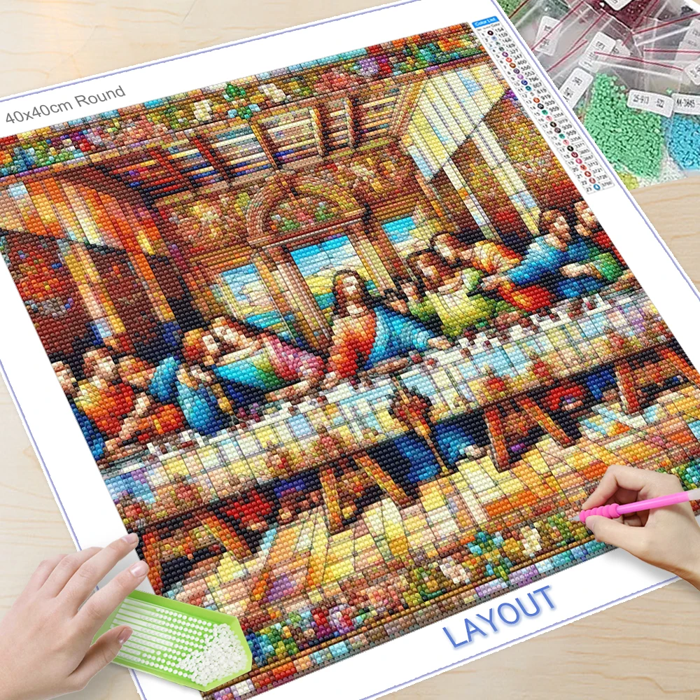 The Last Supper Diamond Art Painting Jesus Christ Full Round/Square Diamond Mosaic Embroidery DIY Wall Decoration Gift