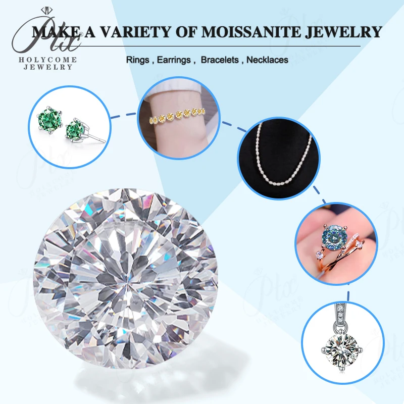 مويسانيتي متعدد الألوان مع 9 قلوب 1 أحجار كريمة مقطوعة بالزهور لخواتم وقلائد وأساور ومشاريع صنع المجوهرات الراقية