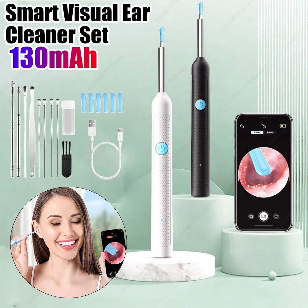

Умная визуальная ушная палочка с камерой, отоскопом, очиститель для ушей, перезаряжаемый набор для удаления ушной серы, набор для ухода за здоровьем