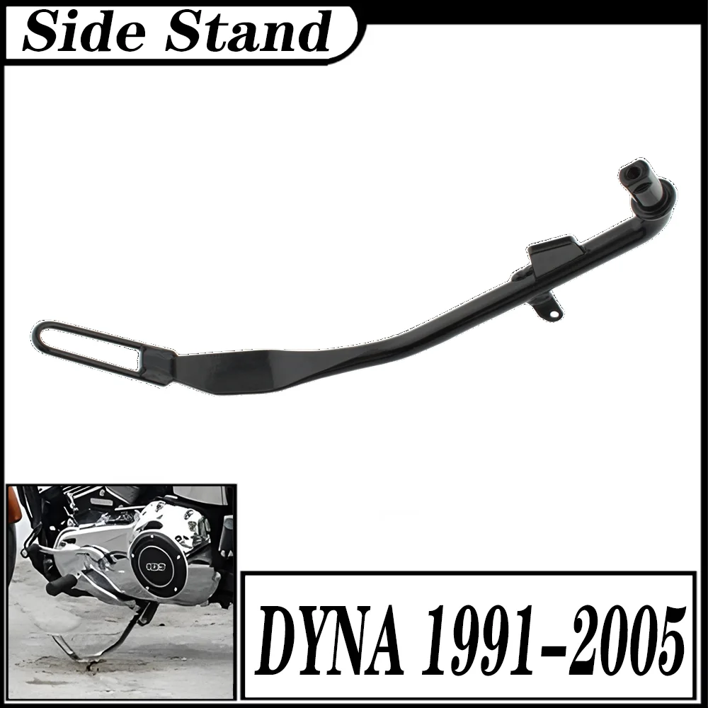 

For Harley Davidson DYNA FXD SUPER GLIDE 1995-2005 Iron Black Motorcycle Kickstand Side Foot Leg Stand Support