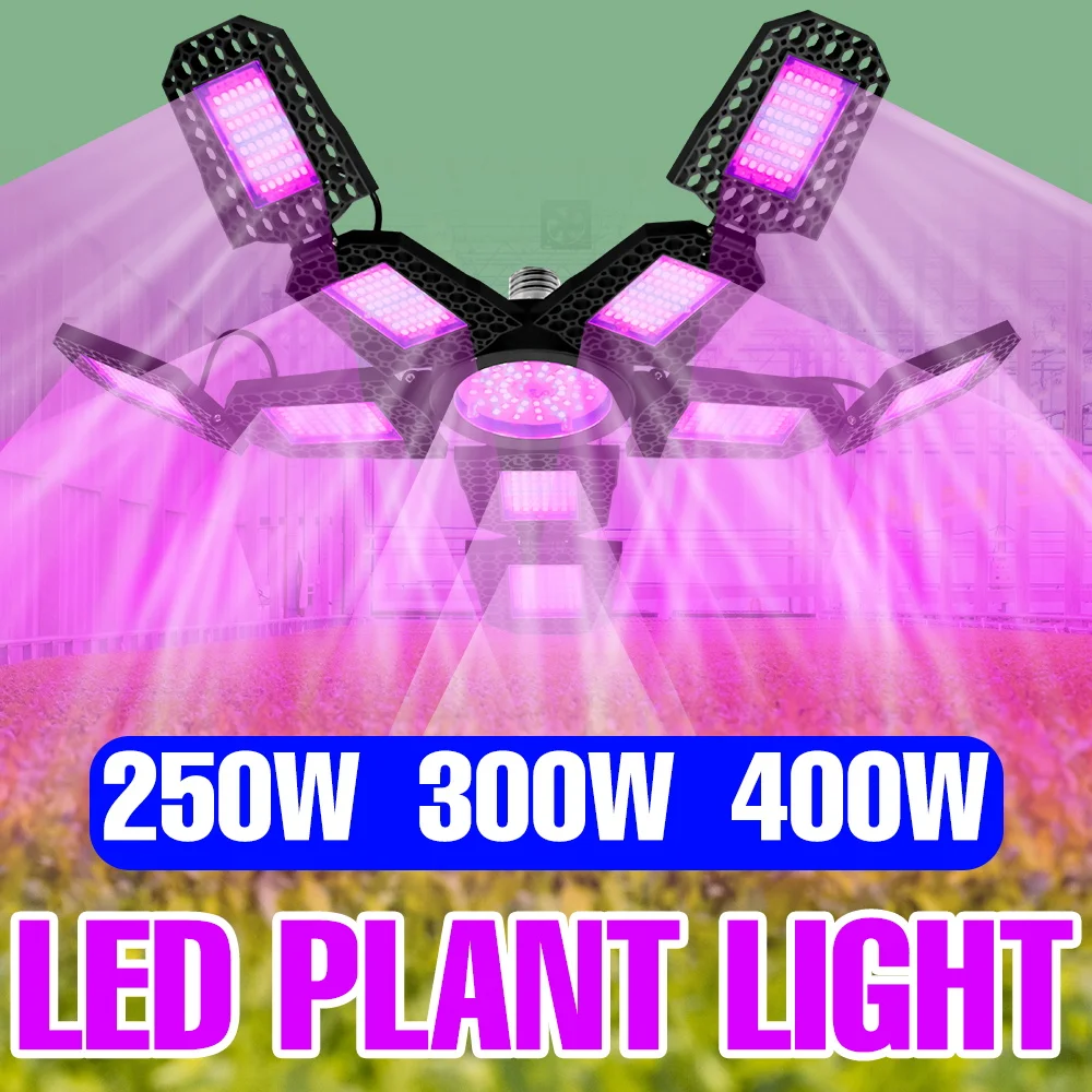 400W LED E27/E26 Grow Light Bulb Full Spectrum Hydroponic Plant Lamp Indoor Growing Tent Potted Flowers Fill Lighting AC100-277V