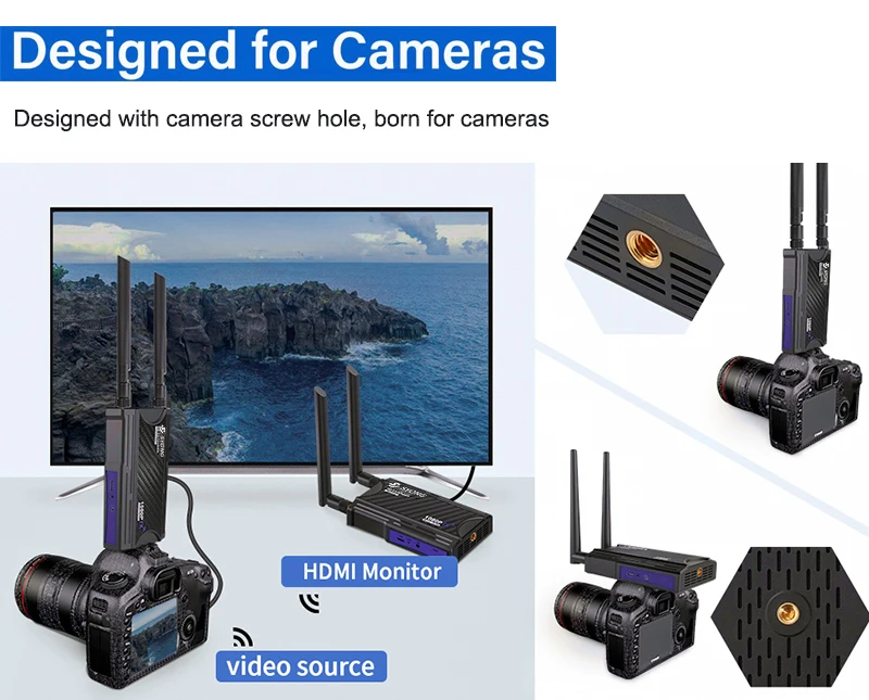 SY 1080P HDMI Wireless Video Transmitter and Receiver 820FT/250meters Transmitter Use for Church Camera Live Broadcast Equipment
