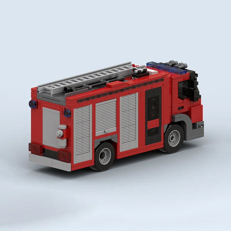 Fire Fighting Vehicle Moc Building Blocks Fire Engine Model Technology Modular Brick DIY Assembly Construction Toy Holiday Gifts