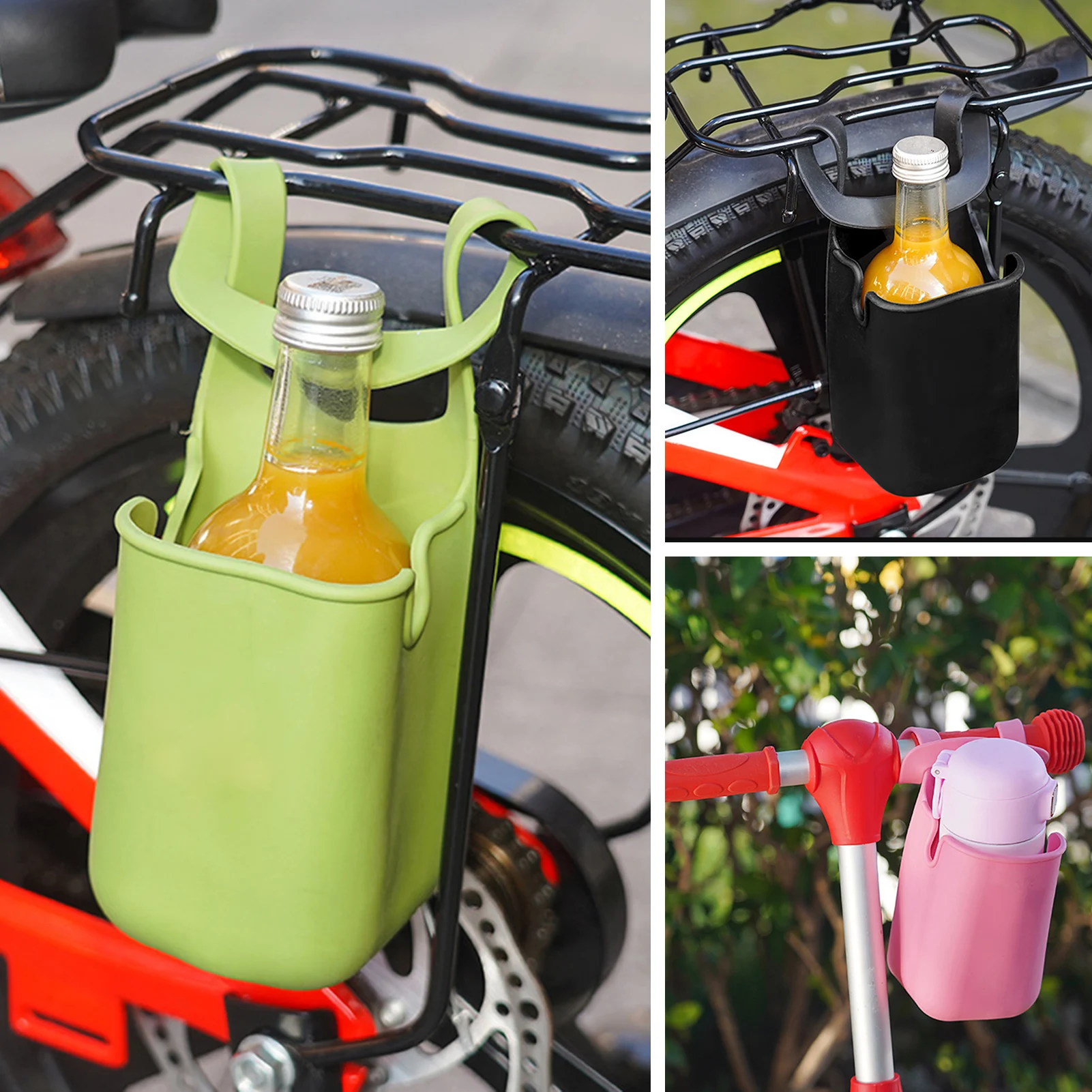 Outdoor-Fahrrad-Getränkehalter aus Silikon, tragbar, leicht, Flaschenhalterung, geeignet für die meisten Flaschen