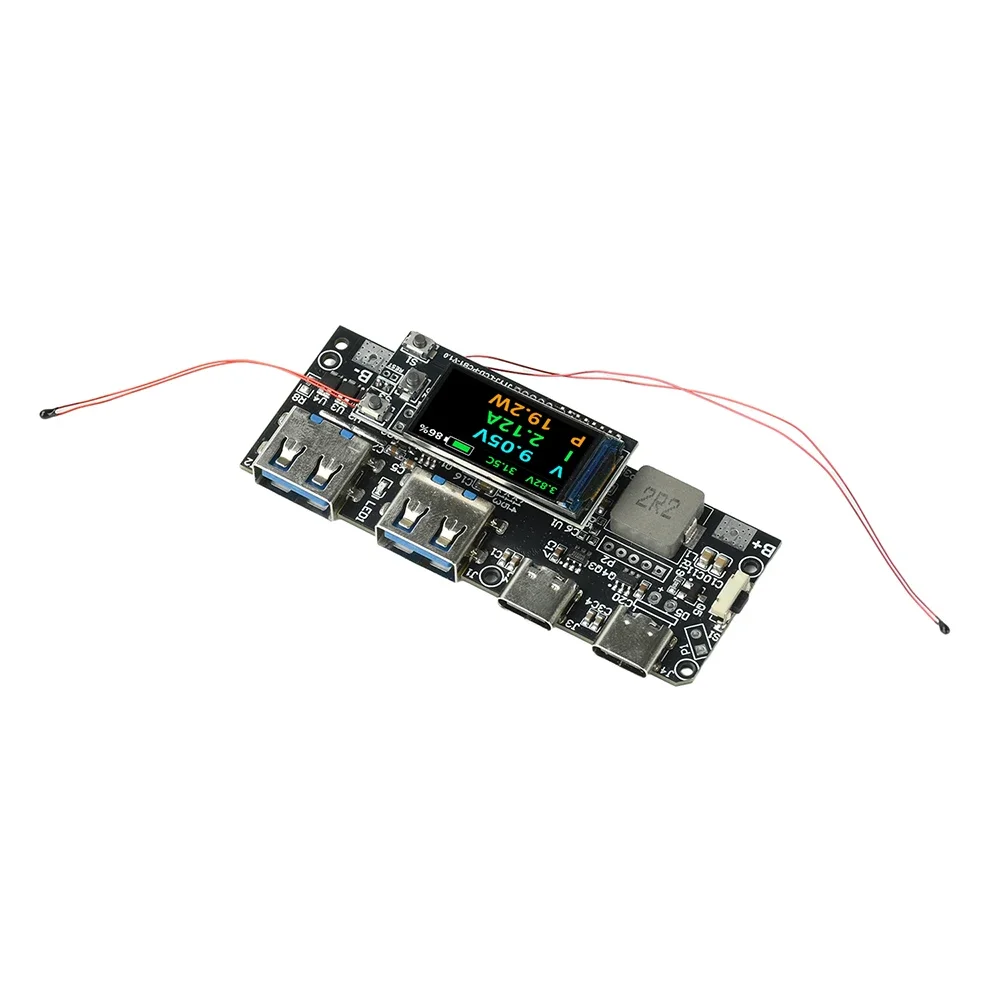 22.5W Multi Protocol Fast Charge Module Diy Mobile Power Mainboard 0.96 Inch Tft Display Temperature Control Protection