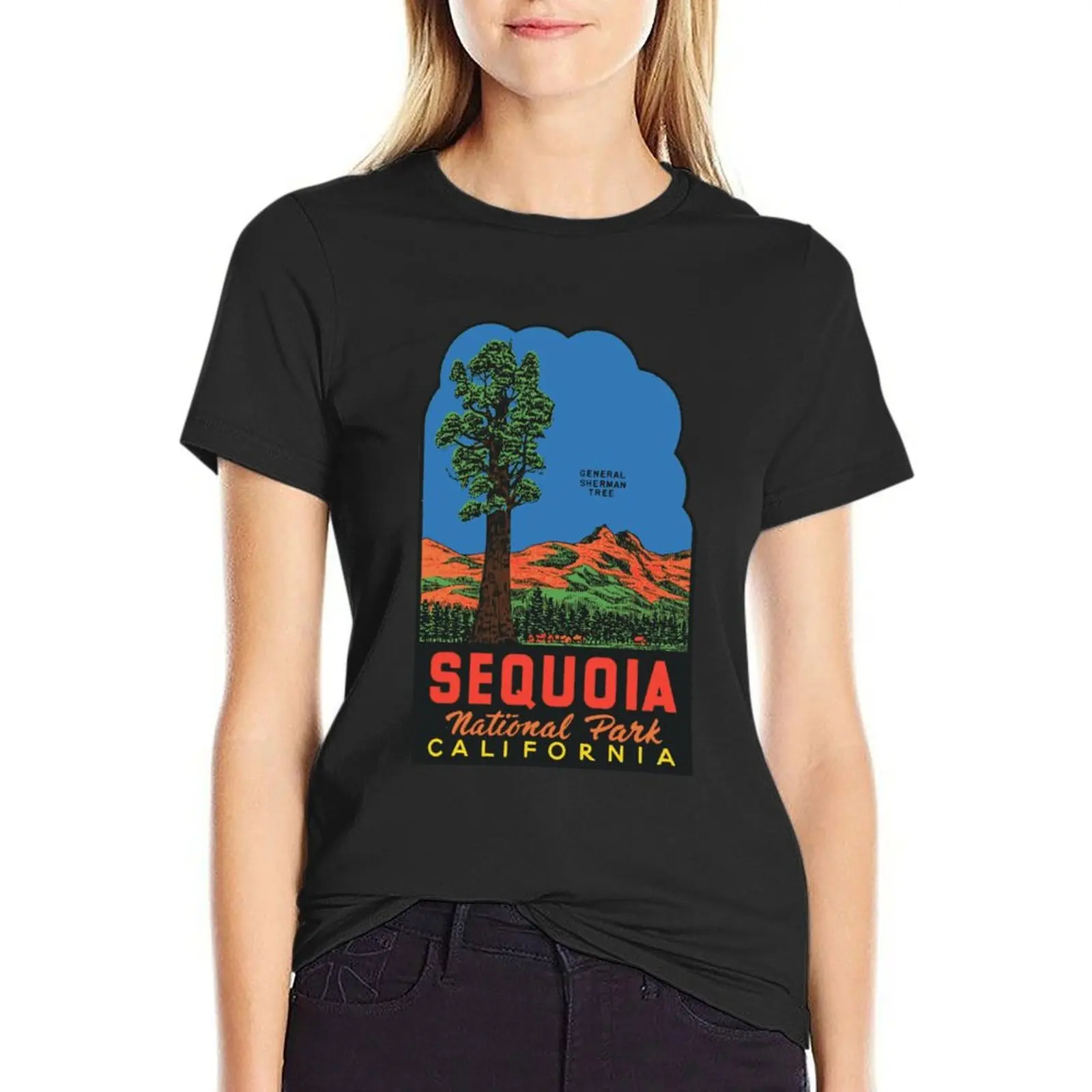 

Sequoia National Park sticker T-Shirt female heavyweights plus size tops customs design your own western t-shirt dress for Women
