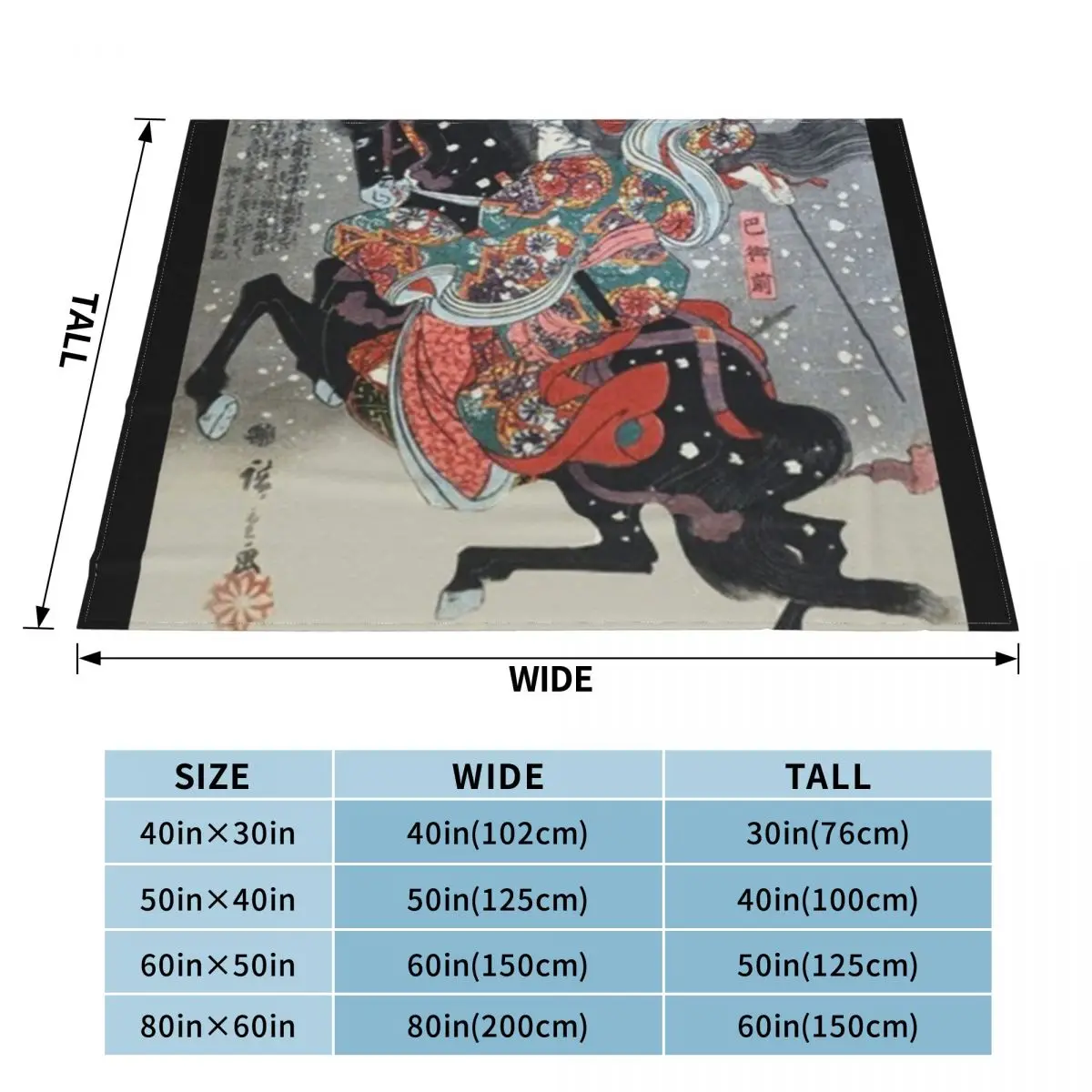 Japanese ukiyo-e woodblock print of the great female samurai, Tomoe Gozen by Utagawa Hiroshige Throw Blanket funny gift