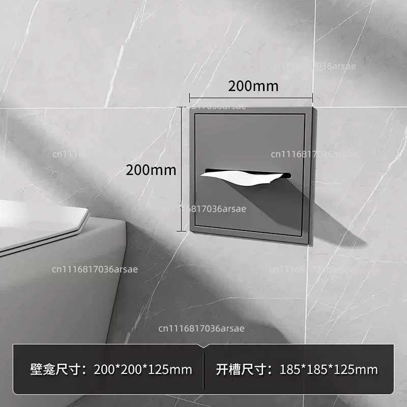 Stainless Steel Niche Toilet Embedded Tissue Box Niche Rack Concealed Paper Box Bathroom Wall Cabinet