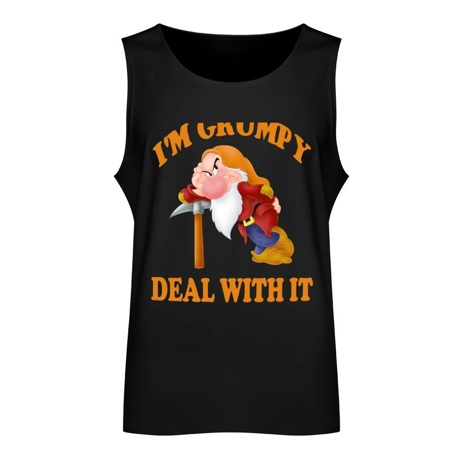 I'M GRUMPY Deal With It Portrait Tank Top sleeveless man shirts fitness Top T-shirt male