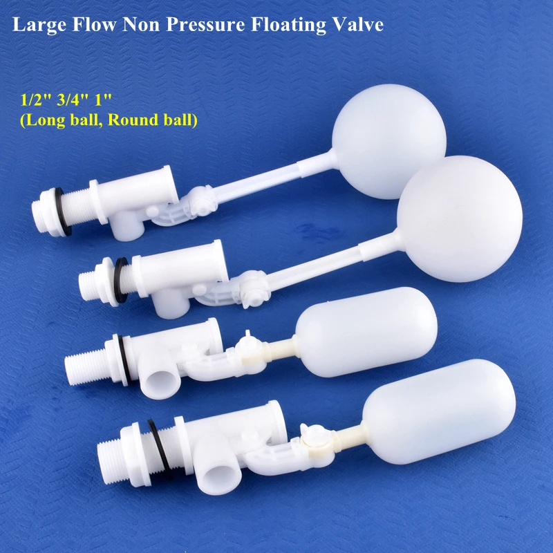 1PC 1/2 "3/4" 1 "duży przepływ zawór pływakowy wieża akwarium Floatvalve zbiornik wody kontrola poziomu bez ciśnienia Ballcock