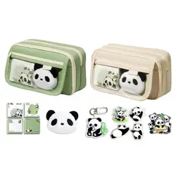Large Capacity Panda Pencil Bag New 2024 Style Student Women's Stationery Box For Junior Senior High School Boys Girls