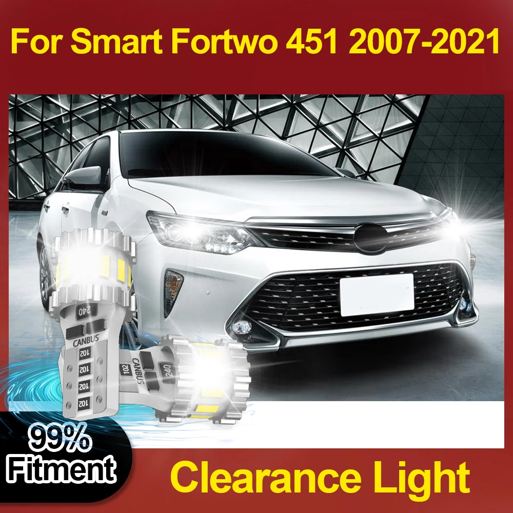 

Светодиодная лампа W5W T10 194 168 CSP с чипами 3400LM Автоматическая лампа 6000K для Smart Fortwo 451 2007 2008 2009 2010 2011-2021