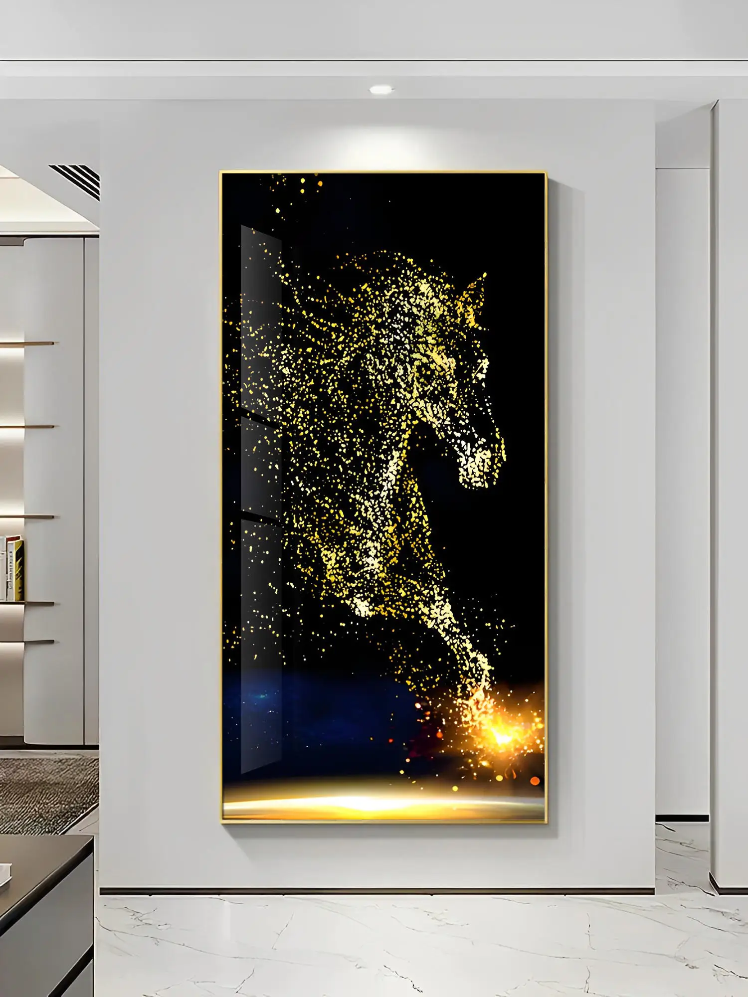 cavalo pintura entrada decoracao simples lampadas modernas e luxuosas com luzes nova versao vertical 2024 01