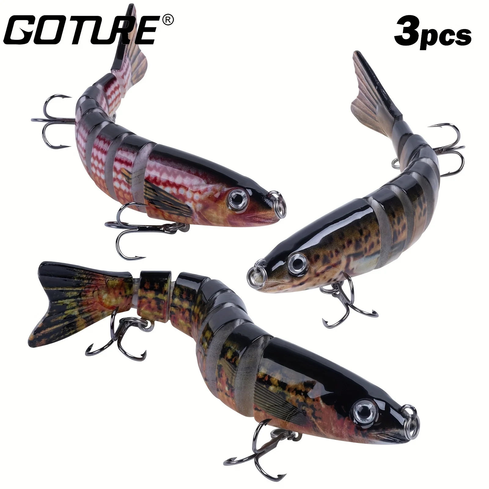 

Goture Fishing Lures Swimbait Multi Jointed Crank Bait Slow Sinking Bionic Artificial Bait for Trout Bass Fishing Accessories