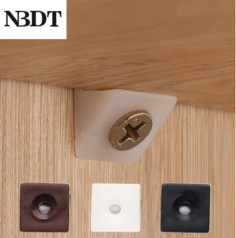 2000Pcs Plastic Wedge Bracket Clip With 45 Degrees Screw Hole For Furniture Cabinet Back Panel Fastening