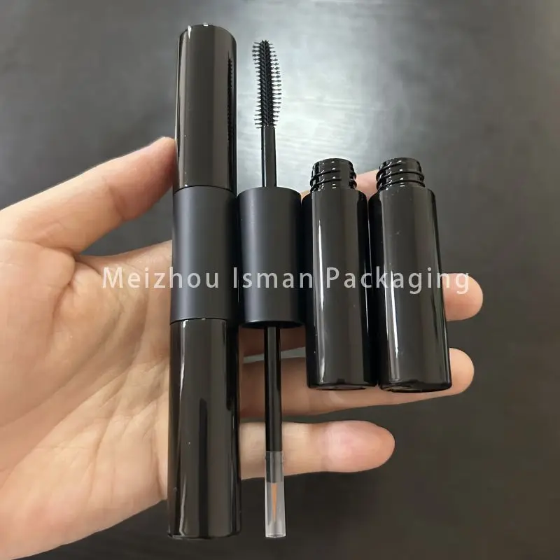 50 Stück nachfüllbar 8ml * 2 schwarz doppelseitige Wimpern kleber Tube Mascara Zauberstab Tube leere Verpackung mit Pinsel