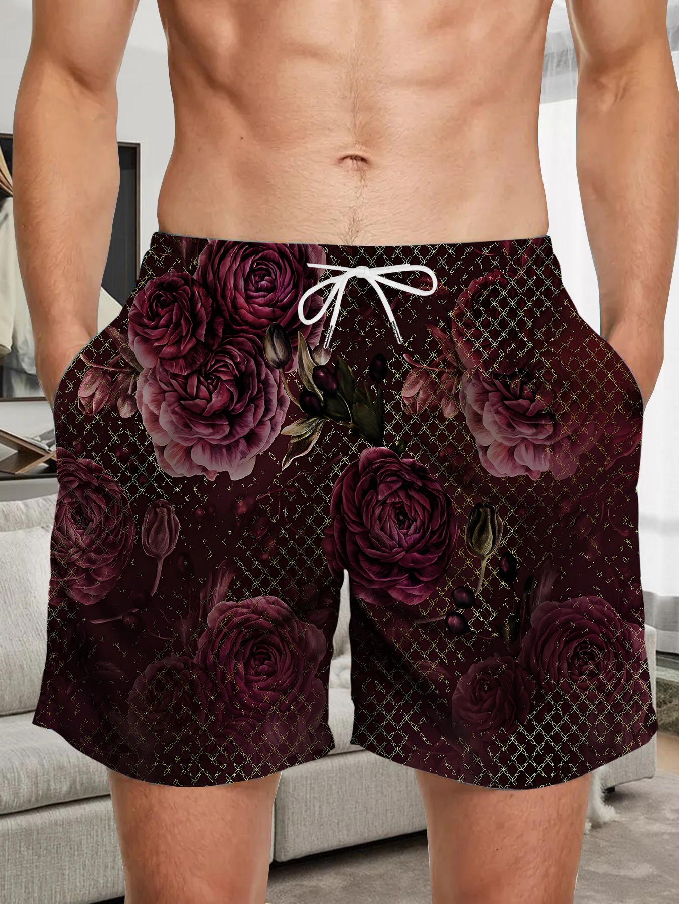 

Leisure Full Print Polyester Shorts Men Custom Digital Pattern Quick Dry Pants