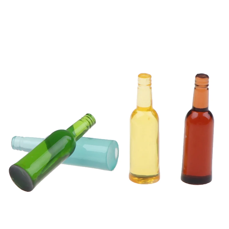 

6 шт. 1:12 кукольный домик миниатюрная бутылка для пива, вина, напитка, кукла, кухонные аксессуары