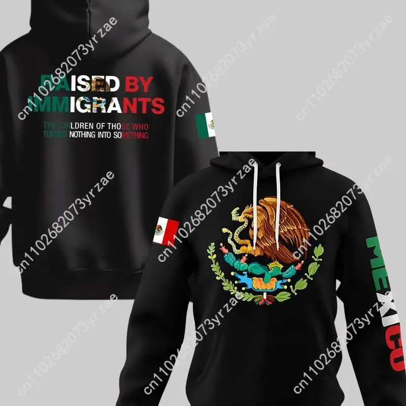 

Толстовка с капюшоном в стиле ретро Raised By Immigrants, супер мягкая толстовка, мужской и женский пуловер, модные удобные дышащие винтажные топы