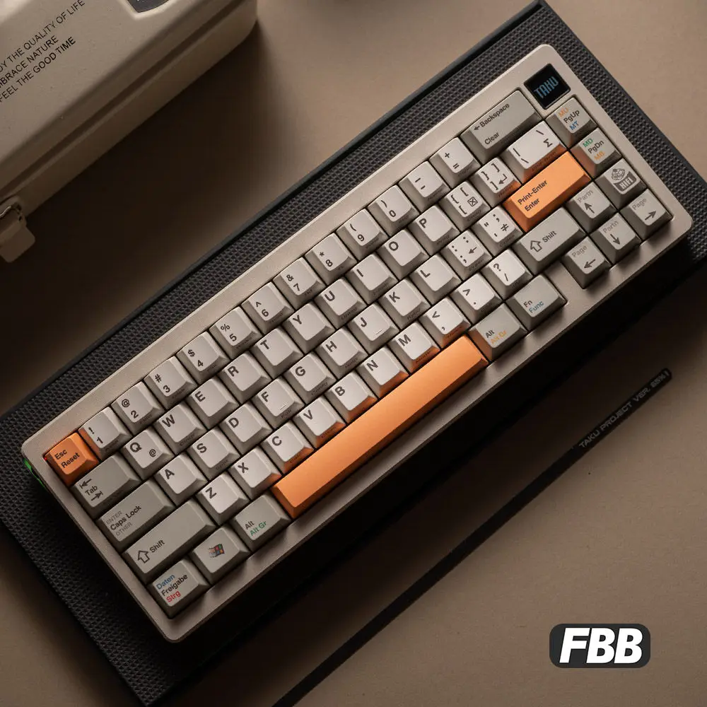 FBB Keycaps Retro 9009 light Gray for Mechanical MX Switches Keyboard DIY Accessories Gift 60%, 75%, 80%, 96%, 100% Lay-out