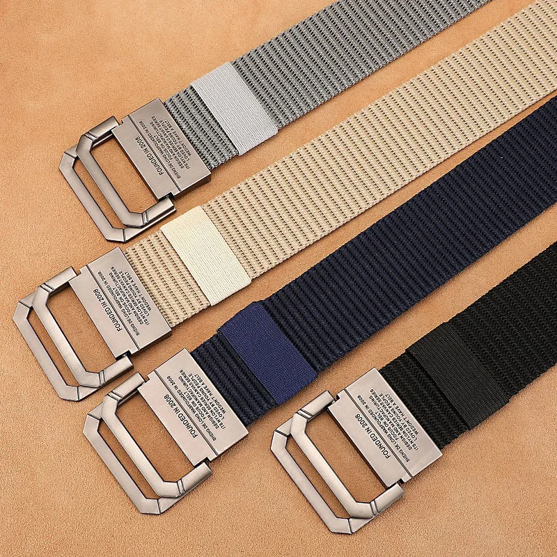 Men Belt Nylon Webbing Fabric Tactical Army Canvas Casual Fashion Luxury Designer Jeans Belt for Men Military Sports Strap HB009