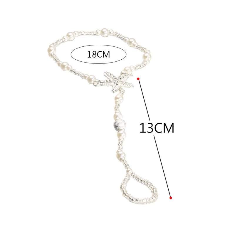 1pcs Fashion Imitation Pearl Barefoot Sandal Anklet Foot Chain Toe Ring Beach Bracelet Women Girls Jewelry Accessories Gift