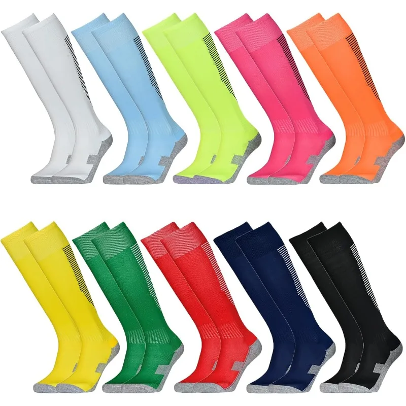1 Pair Knee High Compression Soccer Socks, Breathable Stretc