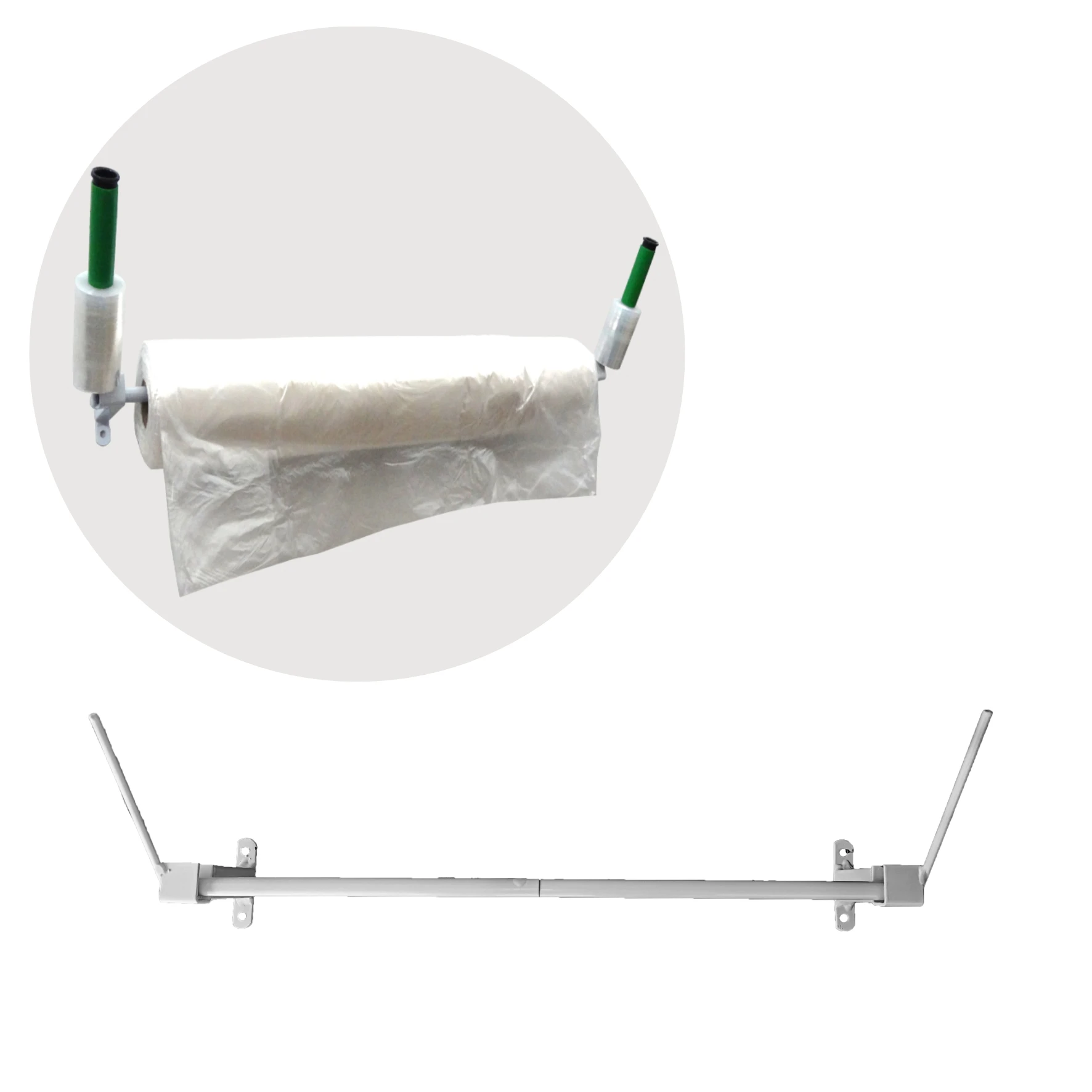 P Wall Support/Coil Plastic Cover Bench and Stretch Roll