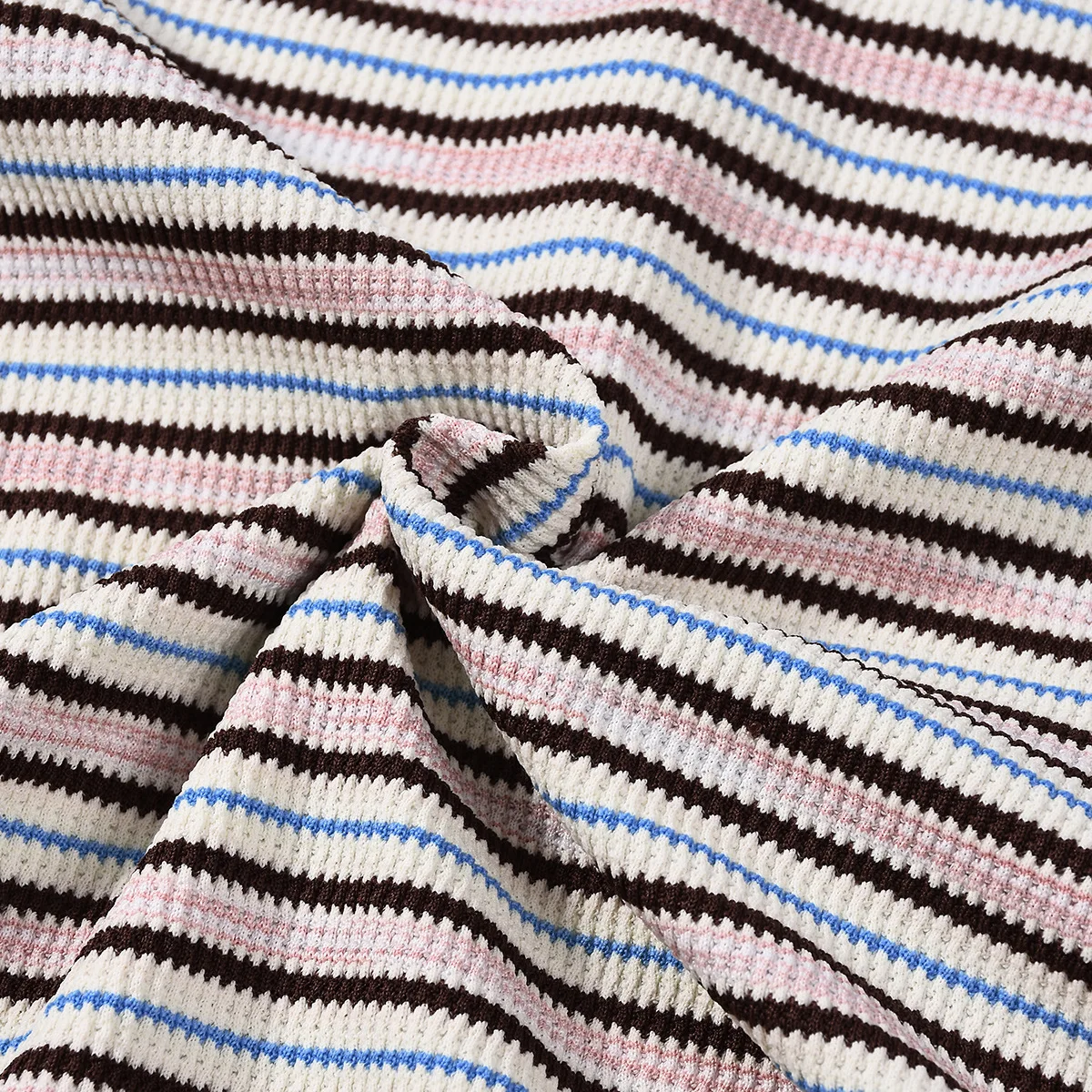 Conjunto corto informal a rayas para primavera y verano, conjunto de 2 piezas de estilo perezoso, Top de manga larga con cuello redondo, pantalones cortos, conjunto de dos piezas