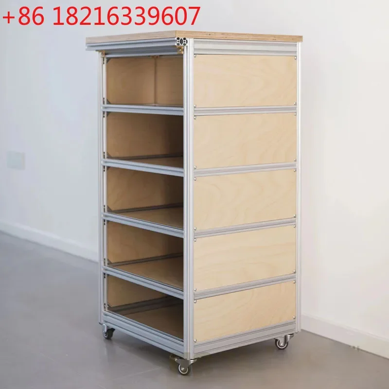 Simple household porch drawer storage cabinet without cabinet door multi-layer bucket cabinet rack