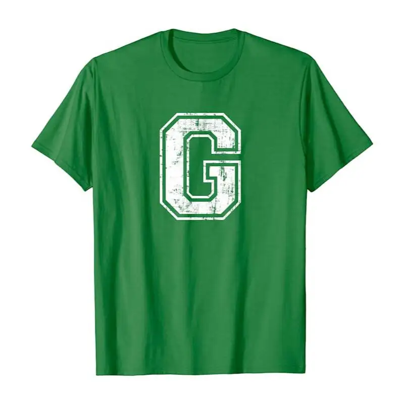 Varsity A To Z Alphabet Letter Initial Uppercase Distressed Font Sports Team T shirt