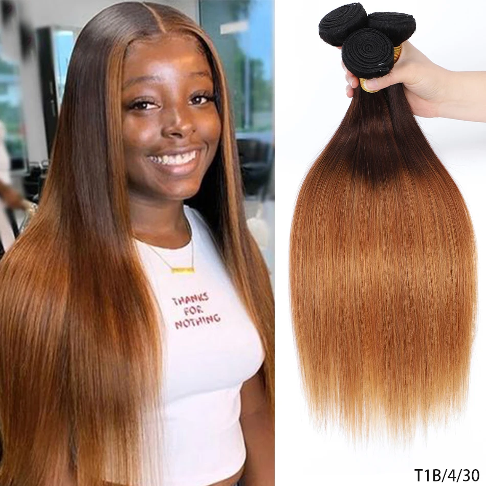 100% Burmese Virgin Hair Silky Straight 3 Bundles Ombre Blond Remy Bone Straight Hair Bundles 100% Colored Human Hair Extensions