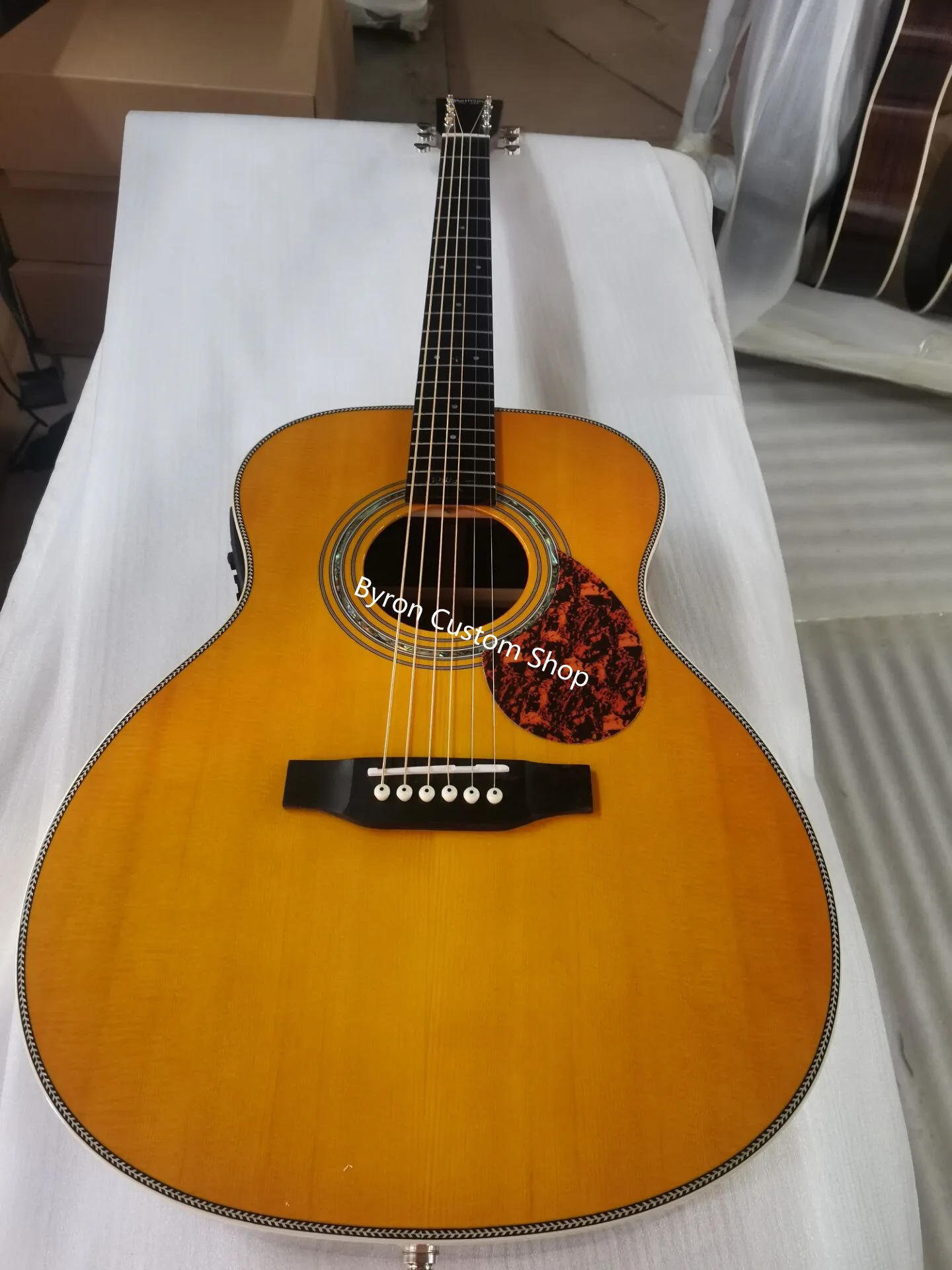 professional 6 string handmade OM acoustic OMJM mayer acoustic guitar 14 frets guitar with signature