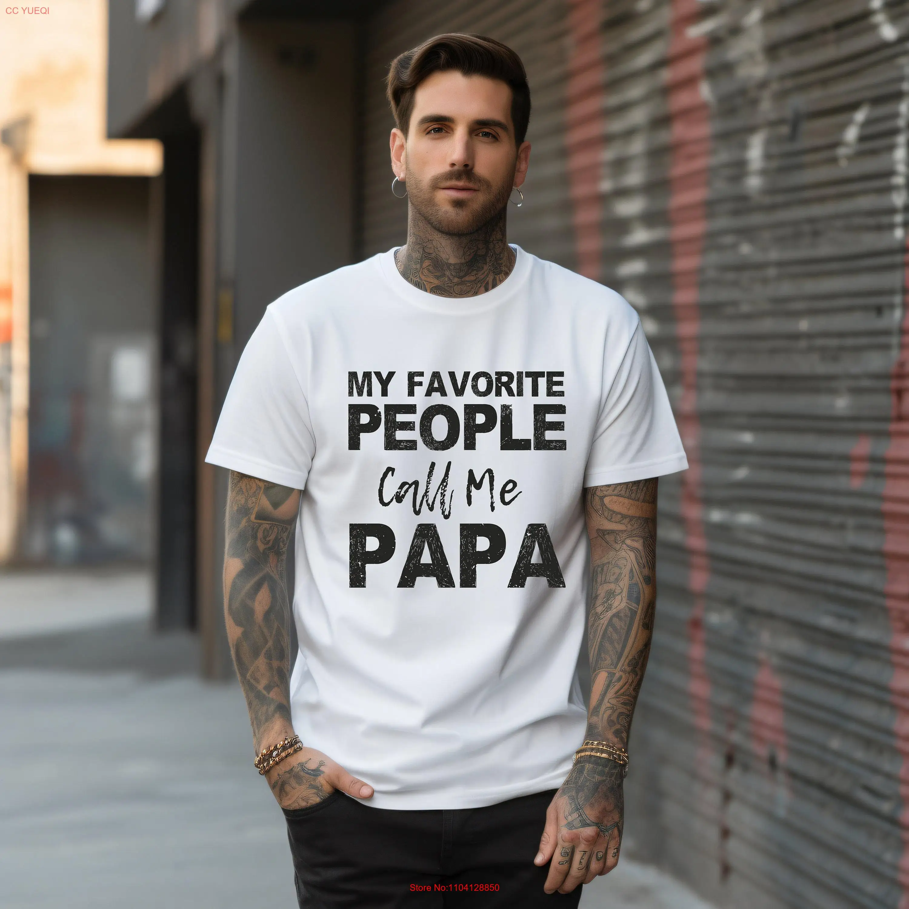 Mijn favoriete mensen noemen me papa sarcastische papa T-shirt vaderdag grappige man vaders voor lange of korte mouwen