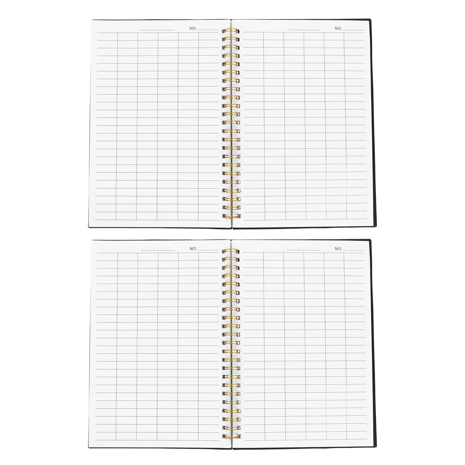 2pcs Horizontal Ruled Ledger Book Blank Inventory Record Notebook Twin-Wire Binding For Business Accounting Budget Management