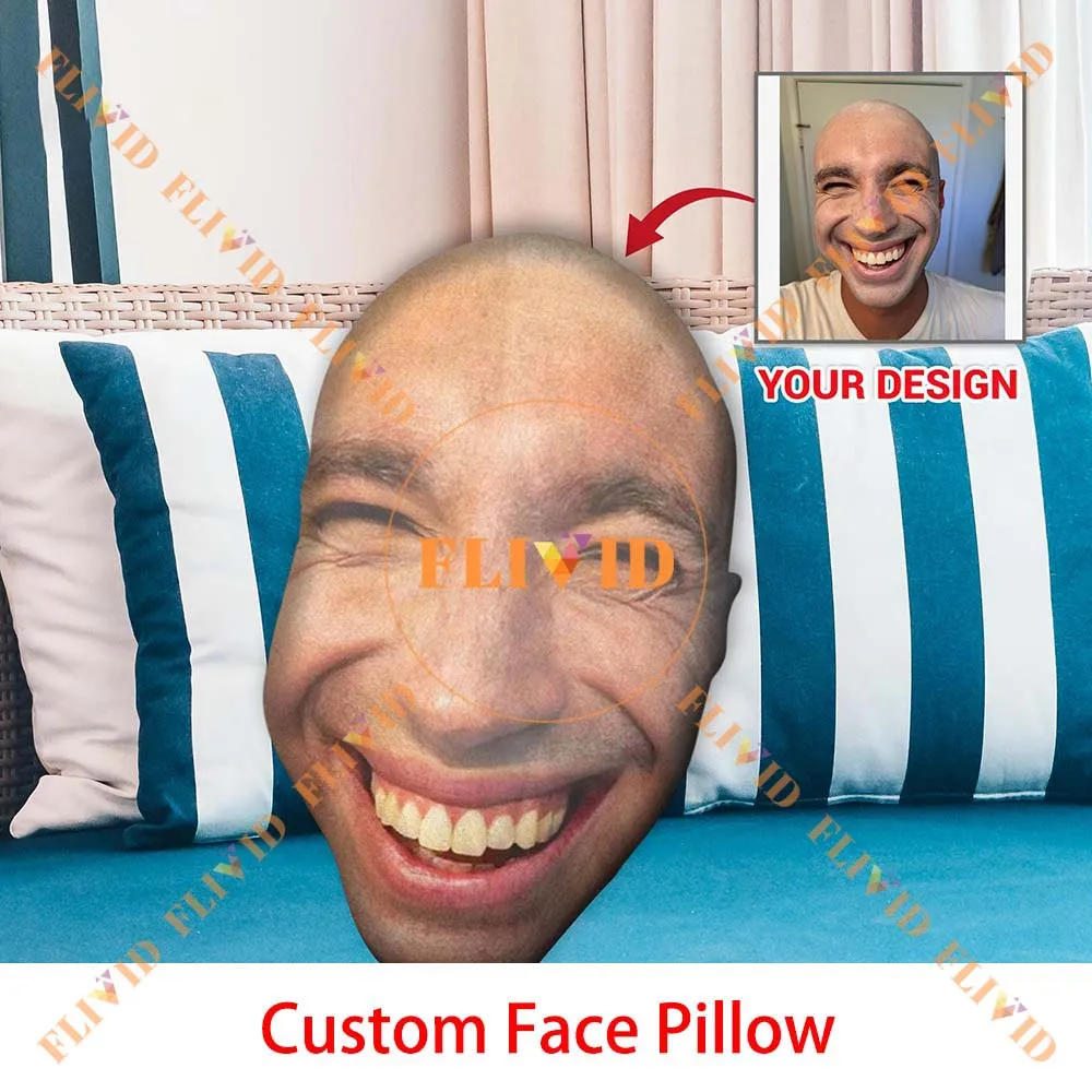 

Personalized 3D Human Face Head Photo Pillow,Custom Portrait Pillow Lover Memorial Cushion Creative Gift Sofa Throw Pillow