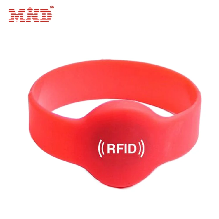 Factory direct rfid nfc rubber bracelet with printed logo silicone adjustable waterproof wristband