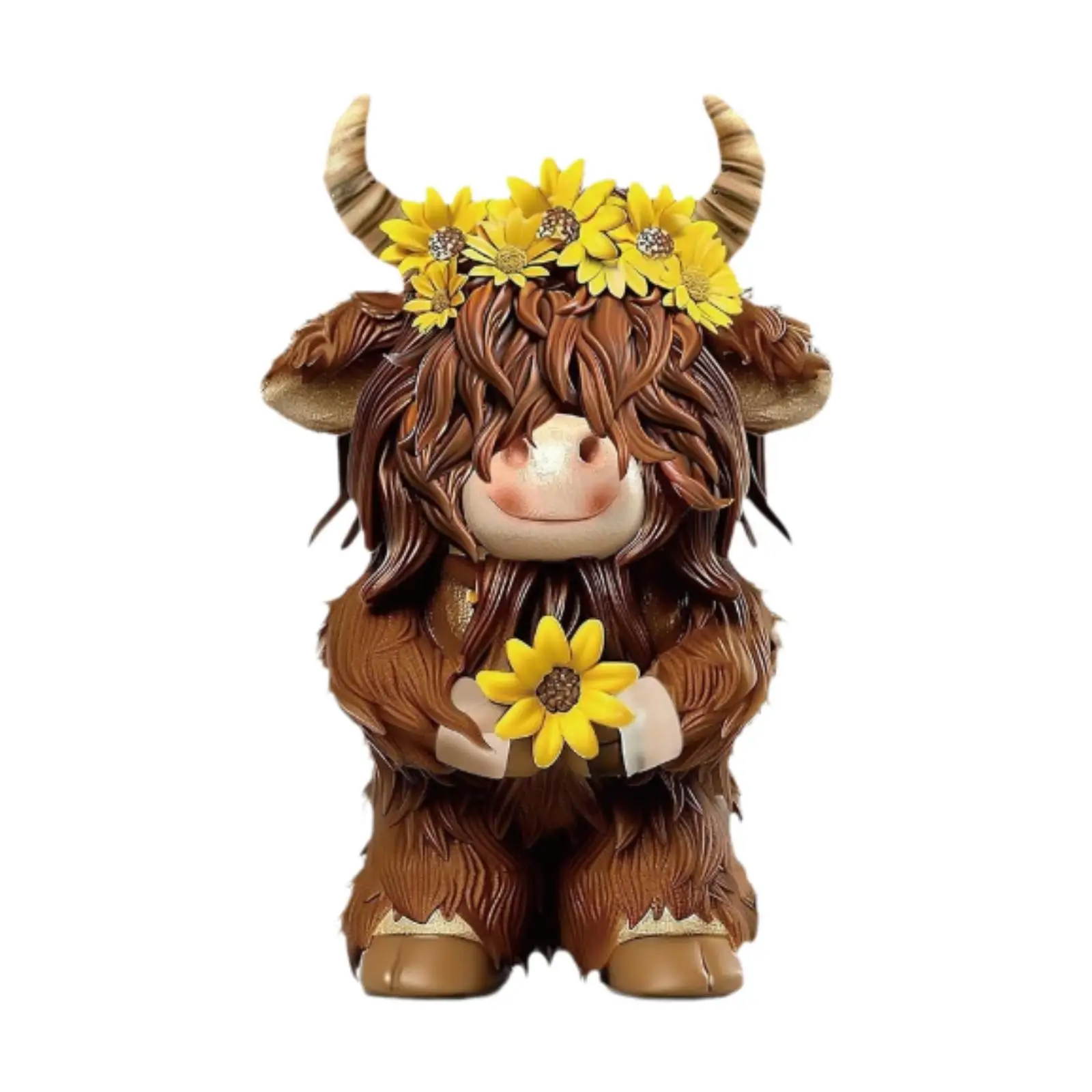 Harz-Hochlandkuh-Statue, Halloween-Dekoration, niedliche Tischdekoration für Schrank, Fensterbank, Wohnzimmer, Büro, Bauernhaus-Dekorationen