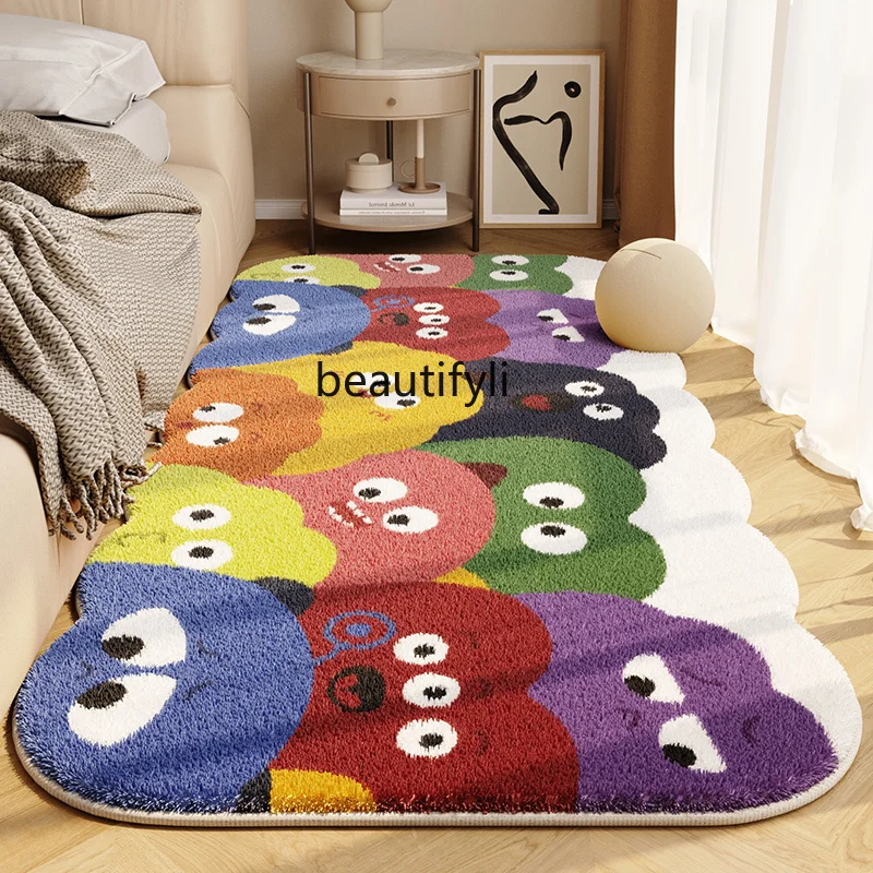 

Bedroom Bedside Carpet Room Soft Imitation Cashmere Floor Mat Living Room Reading Area, Crawling Mat