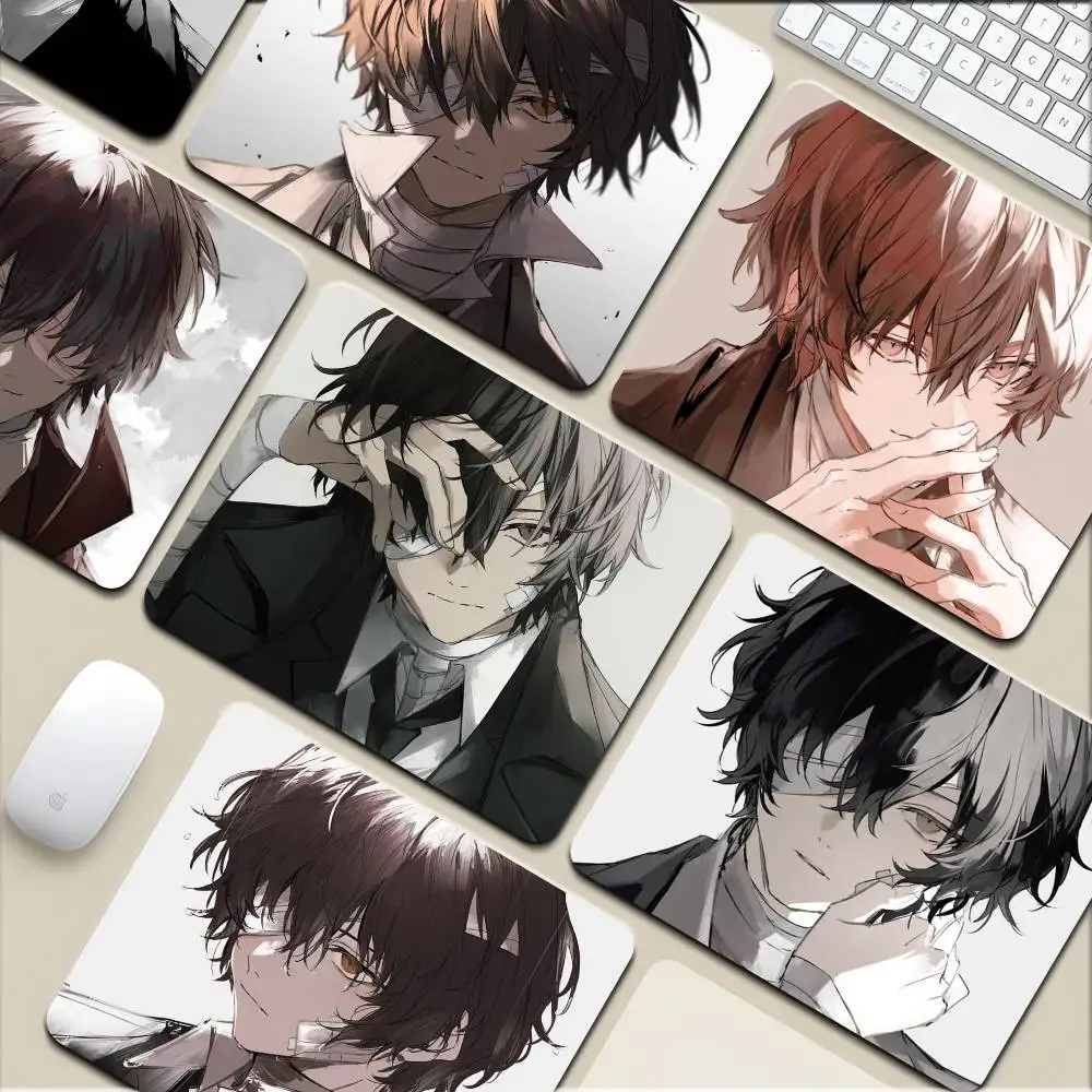Anime Bungo Stray Dogs Kleines Mauspad, Tastatur-Pad, Laptop-Kissen, rutschfeste Schreibtischunterlage