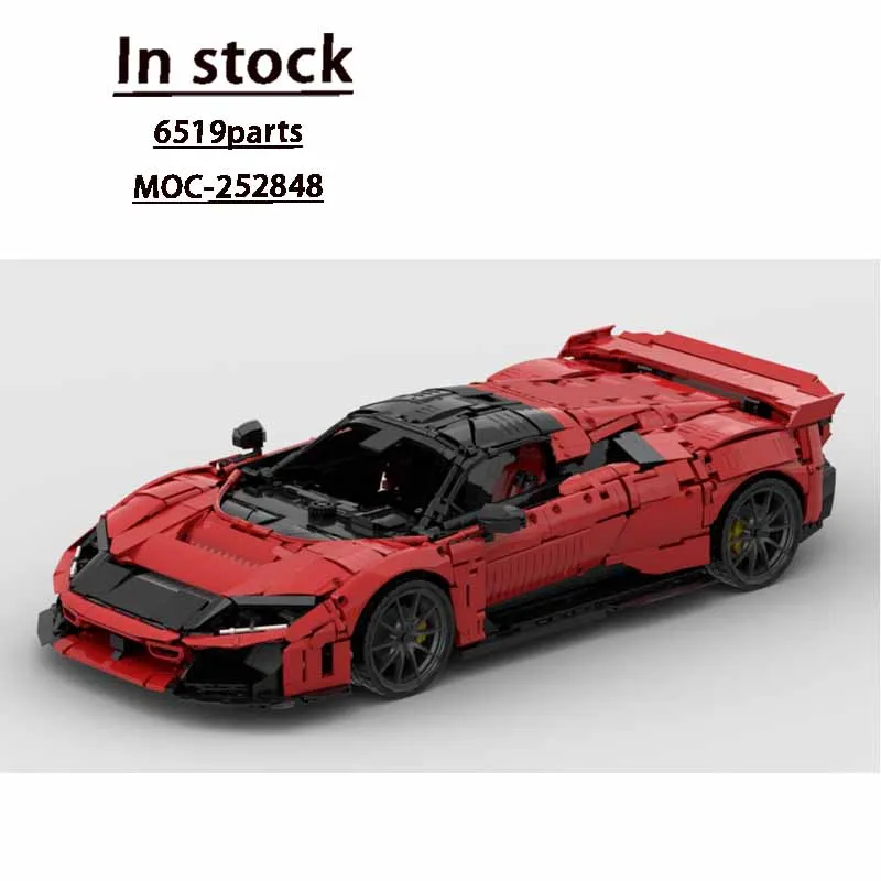 

MOC-252848 Red New F80 1:8 Sports Racing Car Building Block Model 6519 Pieces Boys' Children's Birthday Christmas Toy Gift