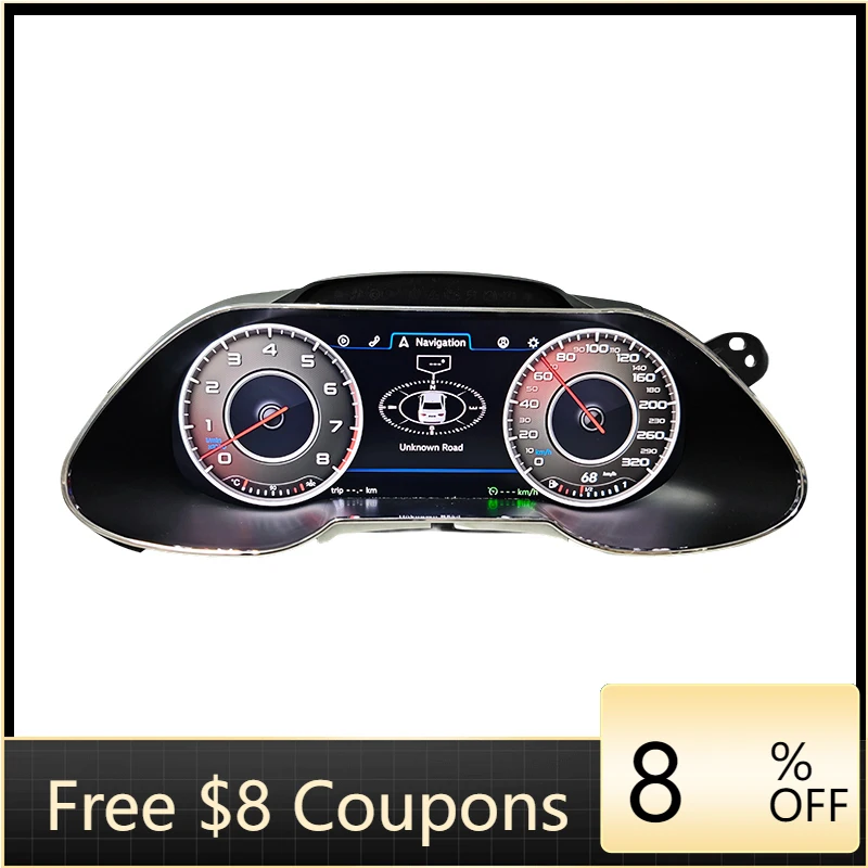 

New 10.25\" LCD Digital Dashboard Speedometer Gauge Panel for A4 2013-2016 Linux Car Instrument Cluster for Auto Meter