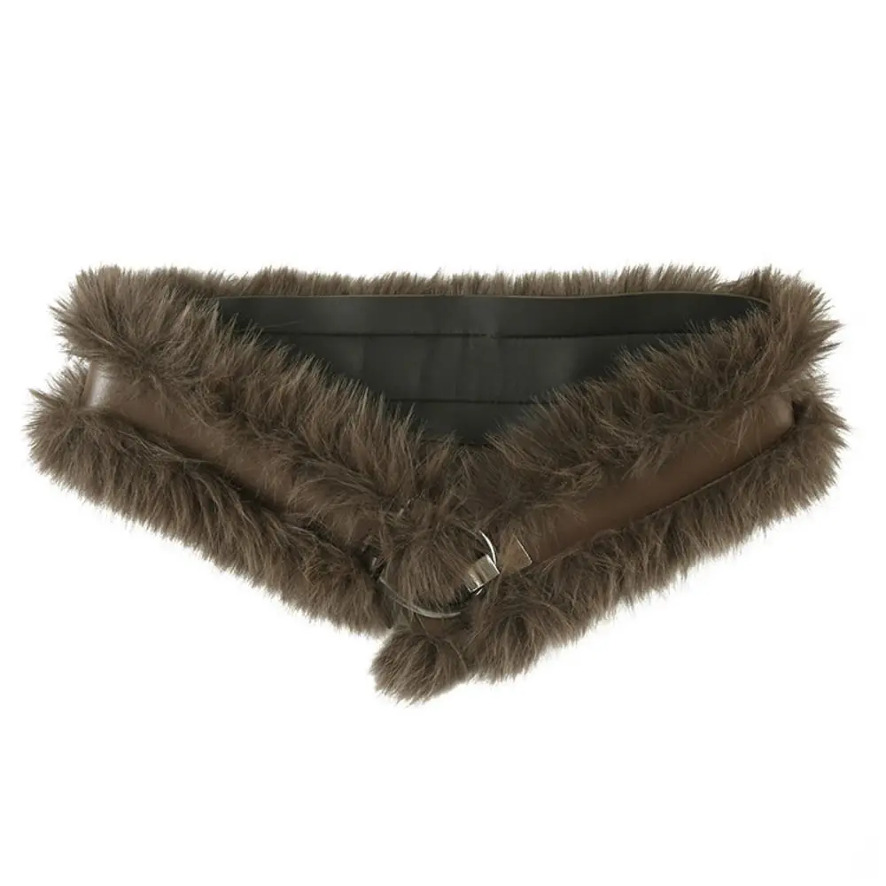 

Модный ремень из искусственной кожи с мехом, в стиле панк, для девушек, универсальный, для украшения джинсов, Y2K, осень/зима