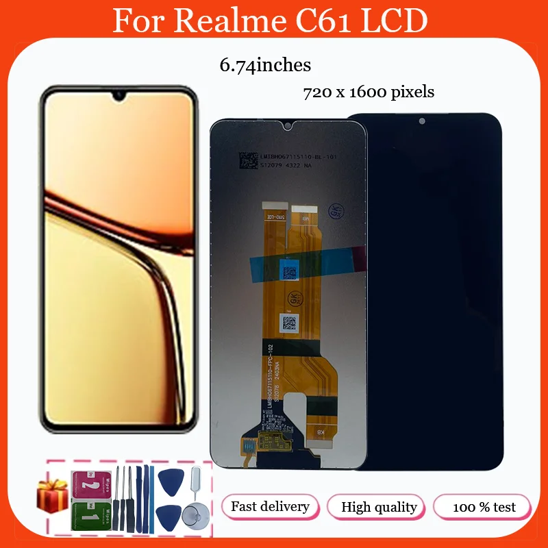 For Realme C61 LCD Display Touch Screen Digitizer Assembly