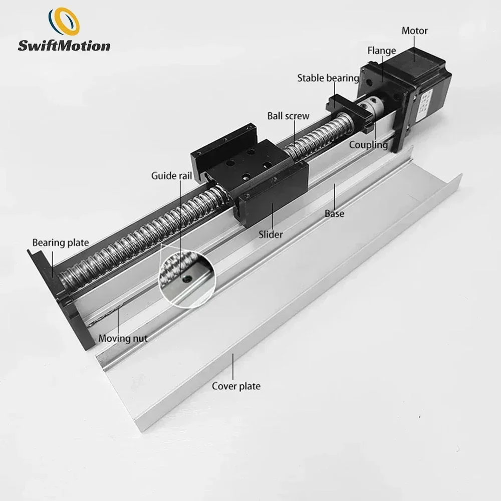 Single Rail Sealed Dustproof Ball Screw Slide Precision Linear Electric Screw Slide Transmission Cross Module Enclosed Gantry
