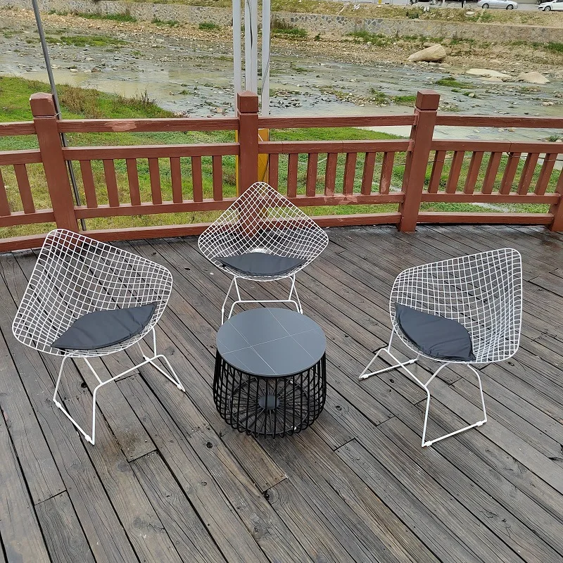 Outdoor table and chair combination villa garden courtyard garden landscape creative waterproof sunscreen wrought iron